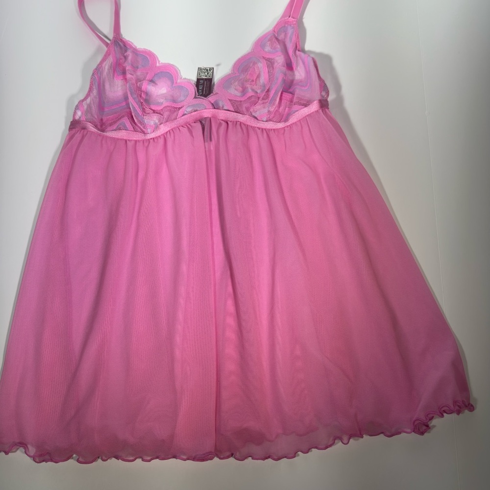 Adore Me Pink Lace Chemise with Spaghetti Straps